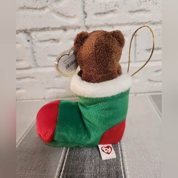 TY Beanie Babies Stockings the Bear in Christmas Stocking 6" Stuffed Animal - Picture 7 of 8